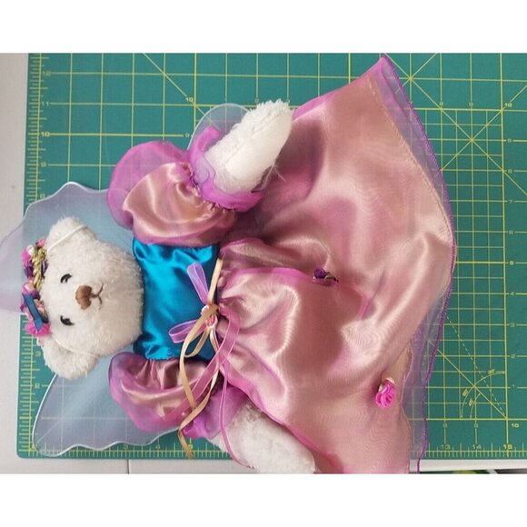 TB Toy Trading Co white Fairy‎ Dress Teddy Bear Floral crown winged 13" - Picture 11 of 11